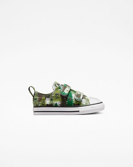 Tenisi Fete Converse Chuck Taylor All Star Easy-On Forest Camo Albi Verzi | RO RSOLX148